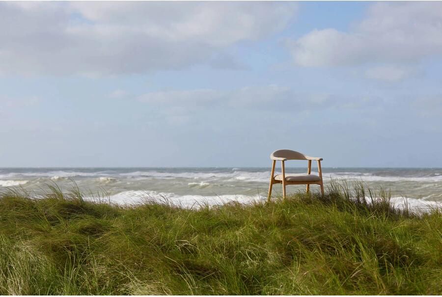 Bendt Eetkamerstoel Gerado Eikenhout en chenille Beige Japandi - Foto 3