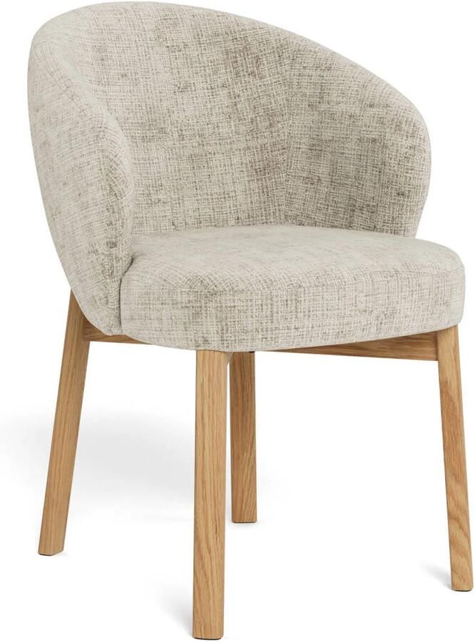 Giga Living Eetkamerstoel Darlene Met Armleuning Juto Beige Set van 2