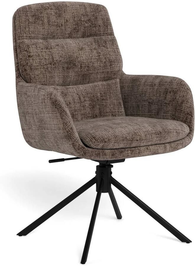 Giga Living Eetkamerstoel Kieran Met Armleuning Juto Bruin Zwart Set van 2