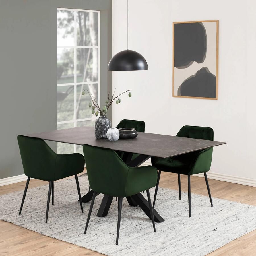 Woonexpress Eettafel Vikten Steen Zwart 200 x 75 x 100 cm (BxHxD) - Foto 2