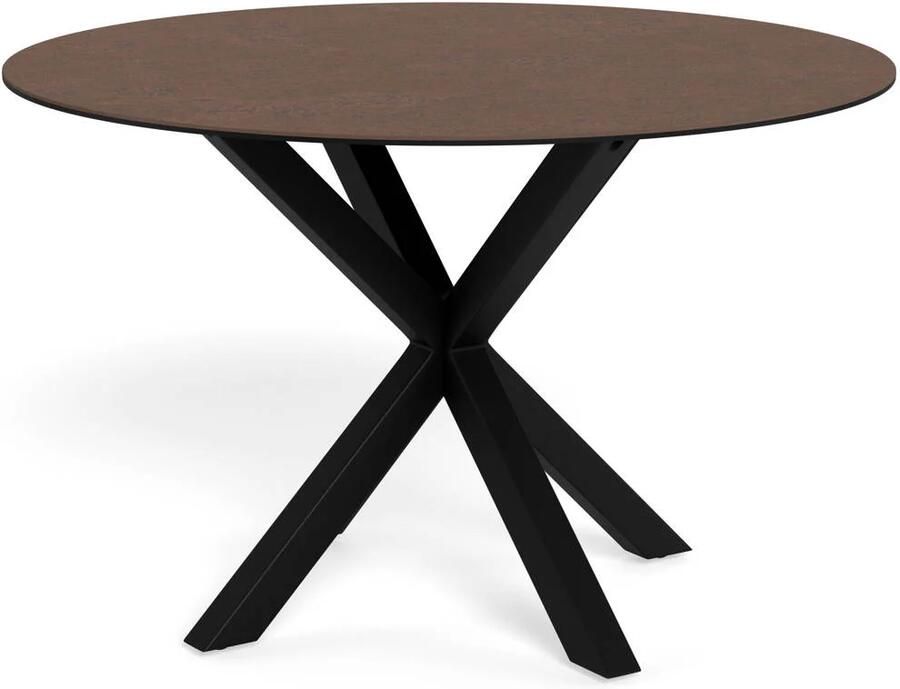 Giga Living Eettafel Rond Ø120cm Bruin Keramiek 2-4 Personen Axel - Foto 2