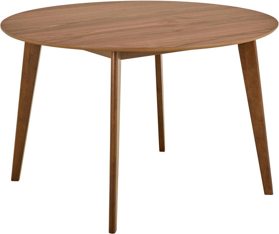 Giga Living Ronde Eettafel Levi Ø120x76cm Walnoot Fineer Rechte Poot 2-4 Personen