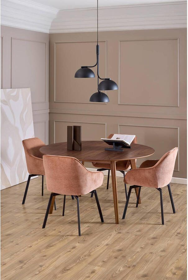 Giga Living Eettafel Walnoot MDF 140x140x76 cm Eettafel Levi - Foto 3