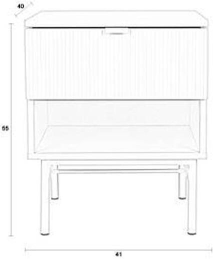 Housecraft living Feliz Lifestyle Cayo Bijzettafel Nachtkastje 41x40 cm Wit - Foto 3