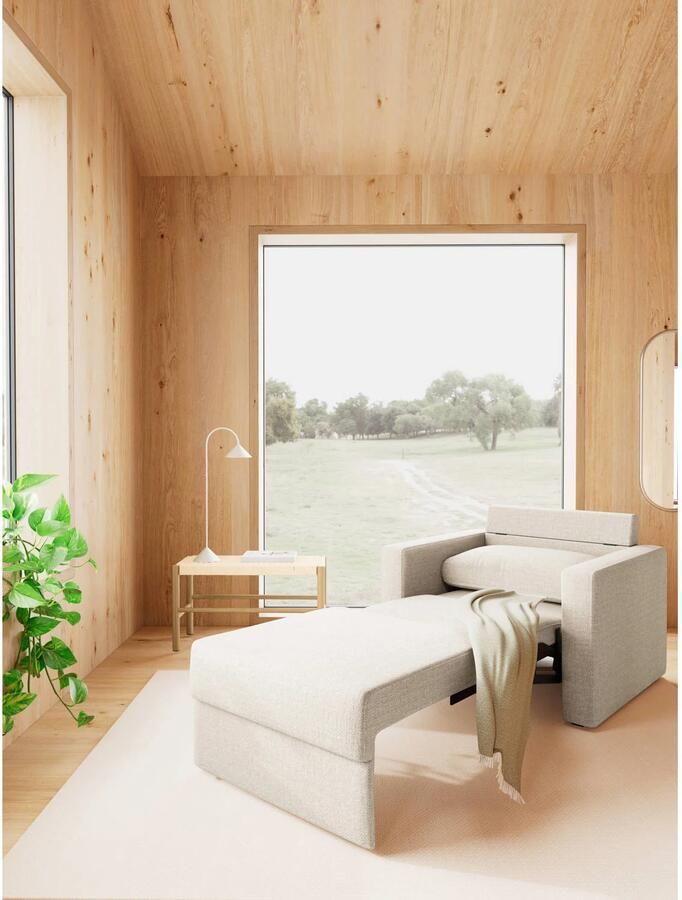 Giga Living Slaapbank Floor Met Armleuning Basel Beige 105cm - Foto 3