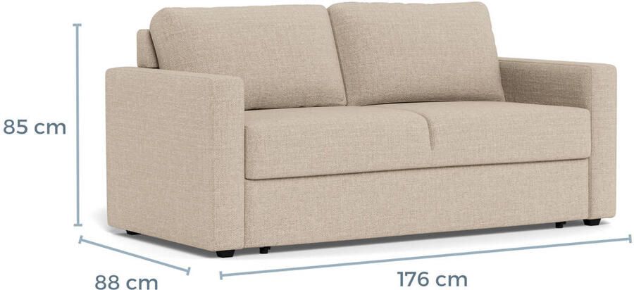 Giga Living Slaapbank Floor Met Armleuning Basel Beige 176cm - Foto 4