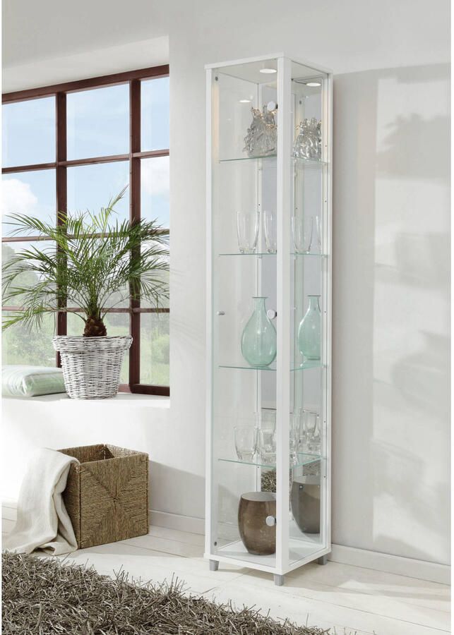Fif möbel Vitrinekast OPTIMA Staande vitrine Glasvitrine 1x Glazen deur perfect voor verzamelaars verzamelvitrine - Foto 4
