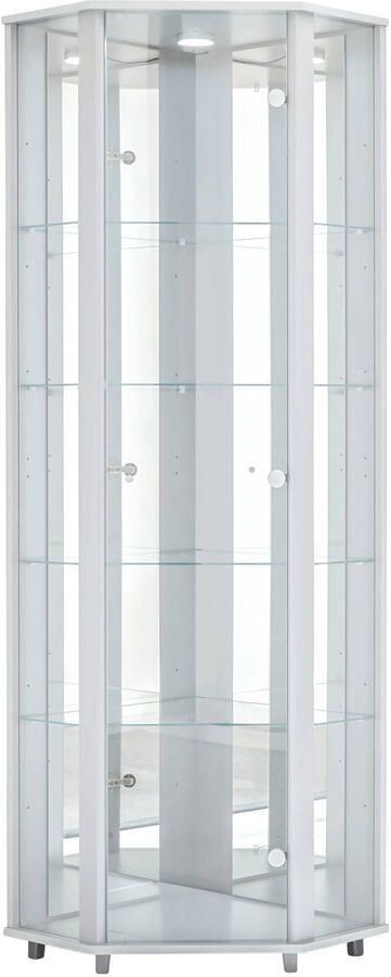 Fif möbel Hoekvitrinekast TRIO hoogte ca. 172 cm incl. verlichting Hoekvitrine Glasvitrine 1x Glazen deur perfect voor verzamelaars verzamelvitrine - Foto 8
