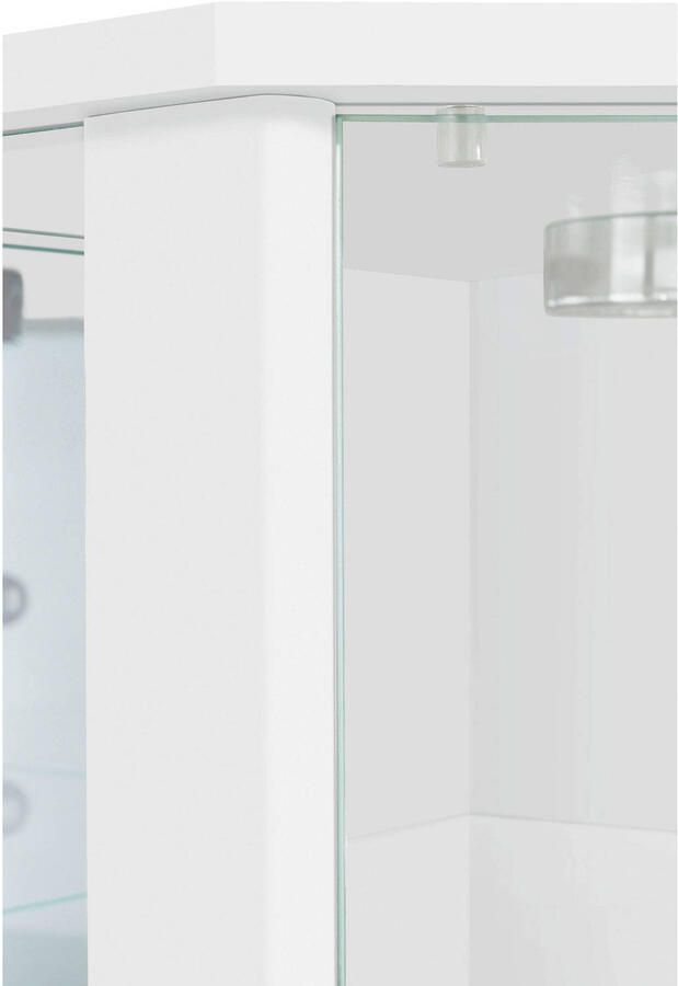 Fif möbel Hoekvitrinekast TRIO hoogte ca. 172 cm incl. verlichting Hoekvitrine Glasvitrine 1x Glazen deur perfect voor verzamelaars verzamelvitrine - Foto 3