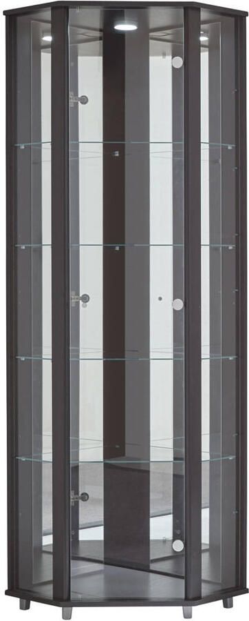 Fif möbel Hoekvitrinekast TRIO hoogte ca. 172 cm incl. verlichting Hoekvitrine Glasvitrine 1x Glazen deur perfect voor verzamelaars verzamelvitrine - Foto 8