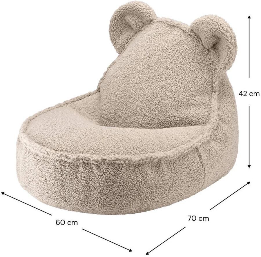 Wigiwama Zitzak Bear Biscuit beanbag teddy uitwasbare hoes fluffy zitzak knuffelen zitzak kinderen kinder zitzak - Foto 3