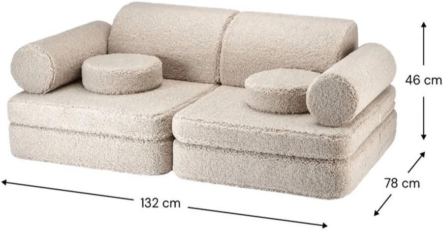 Konges Sløjd Wigiwama Teddy Settee 136x78x46cm Biscuit - Foto 4