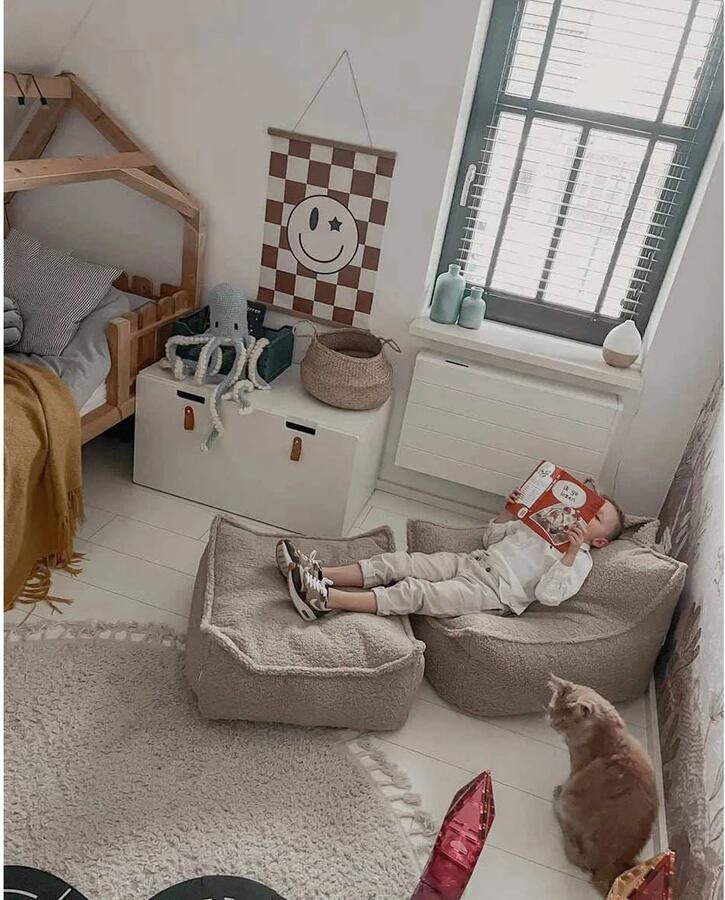 Wigiwama Teddy Square Ottoman Poef 80x70x50cm Biscuit - Foto 2
