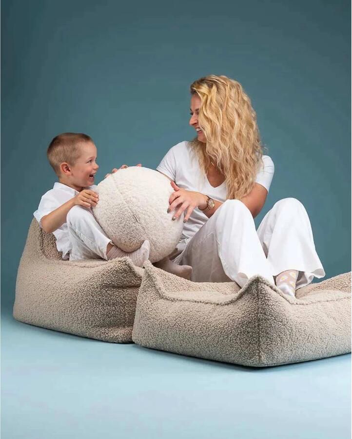 Wigiwama Teddy Square Ottoman Poef 80x70x50cm Biscuit - Foto 3