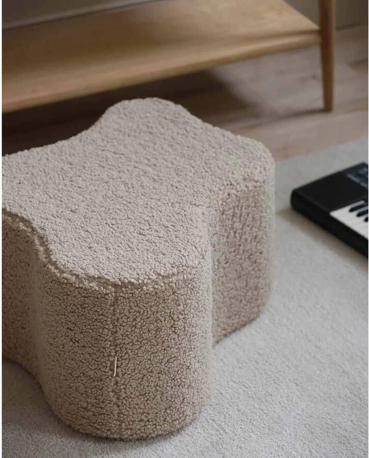 Wigiwama Teddy Cloud Pouffe Poef Ø40x25cm Biscuit - Foto 3