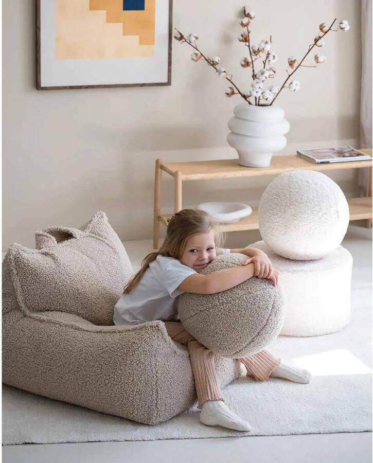 Wigiwama Zitzak Chair Biscuit uitwasbare hoes ontspannen zitten zitzak voor kids zitzak kinderkamer slaapkamer zitzak - Foto 3