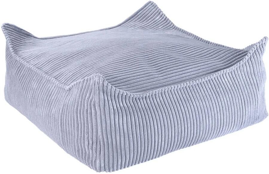 Wigiwama Corduroy Square Ottoman Poef 80x70x50cm Blueberry Blue