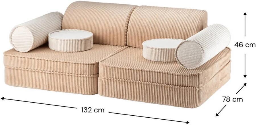 Wigiwama Modulaire speelbank Brown Sugar Lounge en speelbank kinderen kinder speelbank bankje kinderkamer comfortabel en zacht duurzaam speelbankje speelsofa OEKO-TEX gecertificeerd modulaire speelset- zitzak kinderen - Foto 4