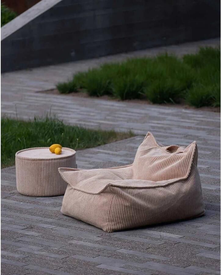 Wigiwama Corduroy Pouffe Poef Ø40x25cm Brown Sugar - Foto 2