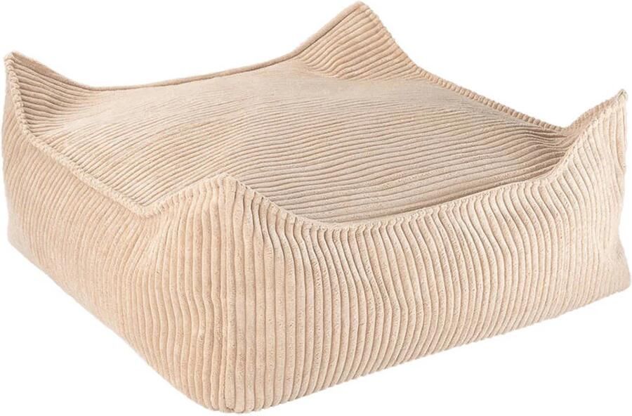 Wigiwama Corduroy Square Ottoman Poef 80x70x50cm Brown Sugar