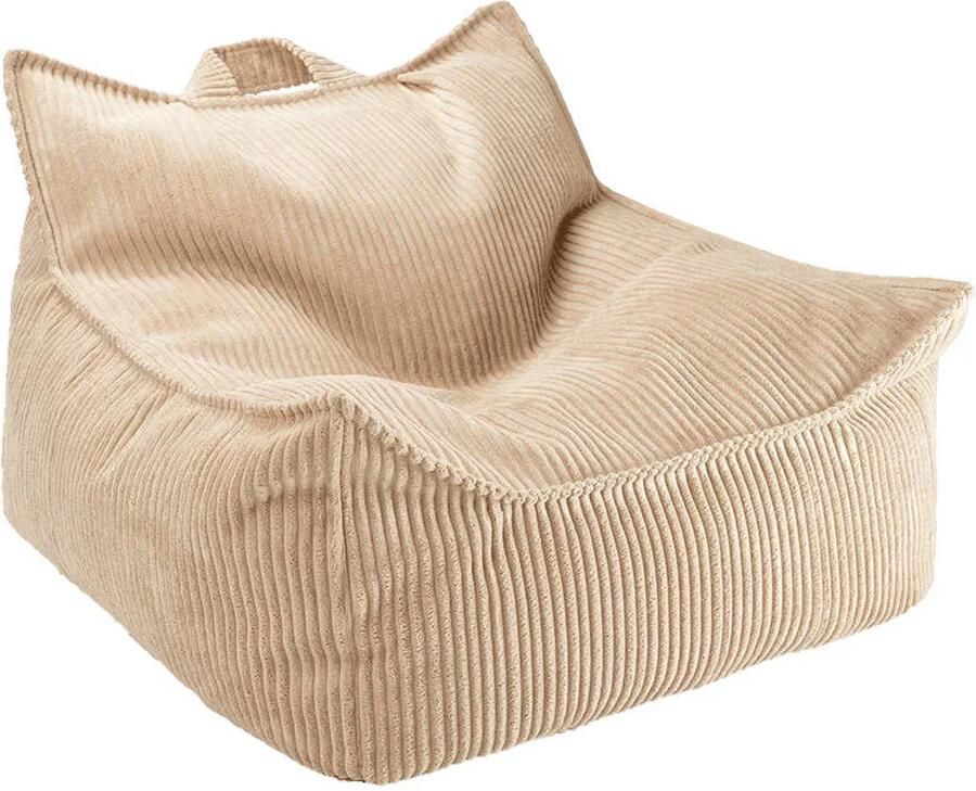 Wigiwama Kinder Zitzak Chair Brown Sugar Zitzak Kind Zitstoel ribstof kinderkamer Relaxen met zitzak beanbag woonkamer kind