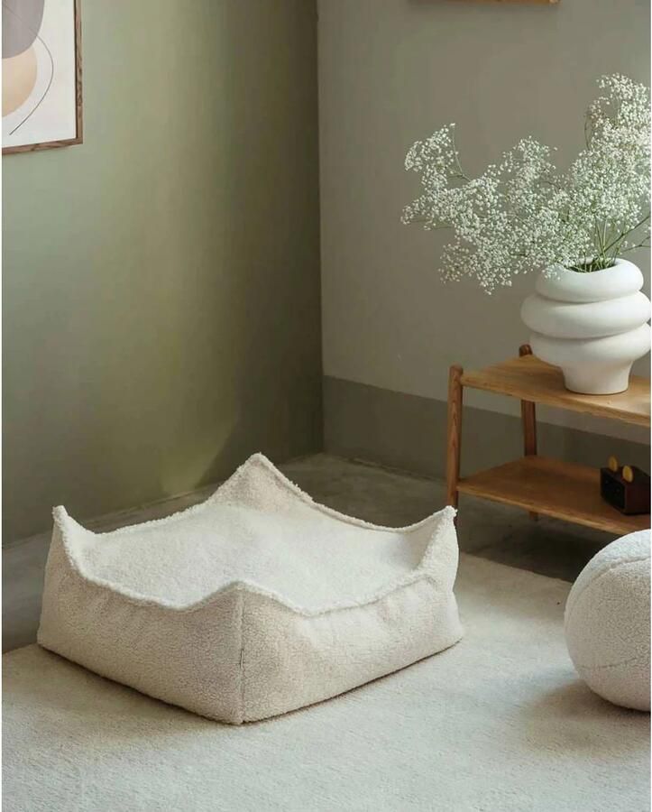 Wigiwama Teddy Square Ottoman Poef 80x70x50cm Cream White - Foto 3