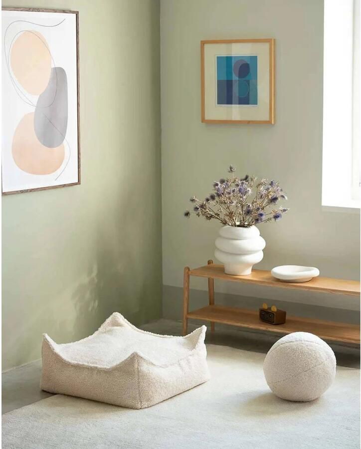 Wigiwama Teddy Square Ottoman Poef 80x70x50cm Cream White - Foto 2