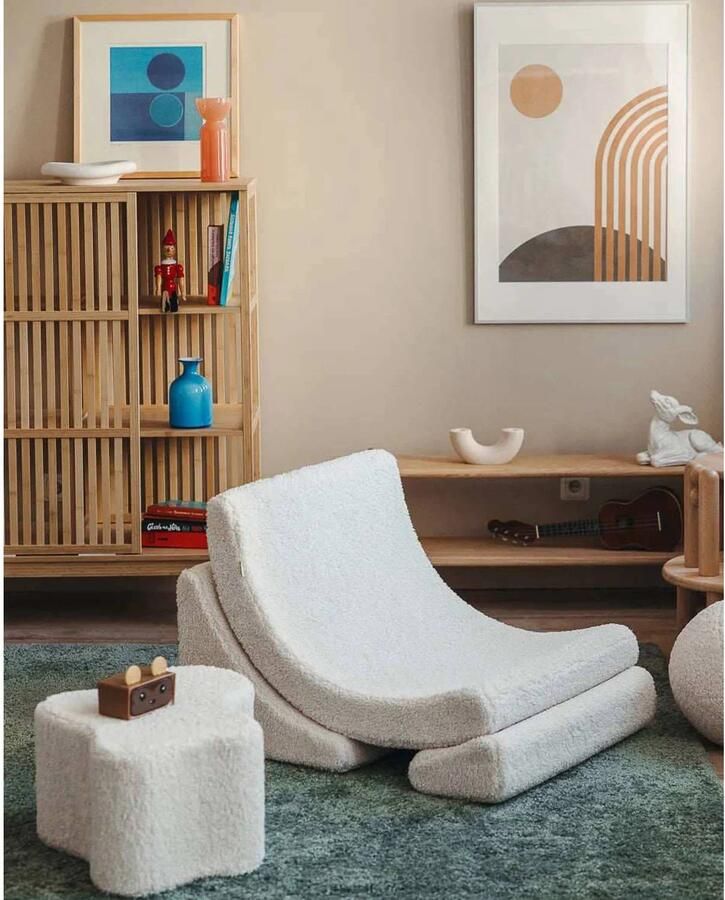 Wigiwama Teddy Cloud Pouffe Poef Ø40x25cm Cream White - Foto 4