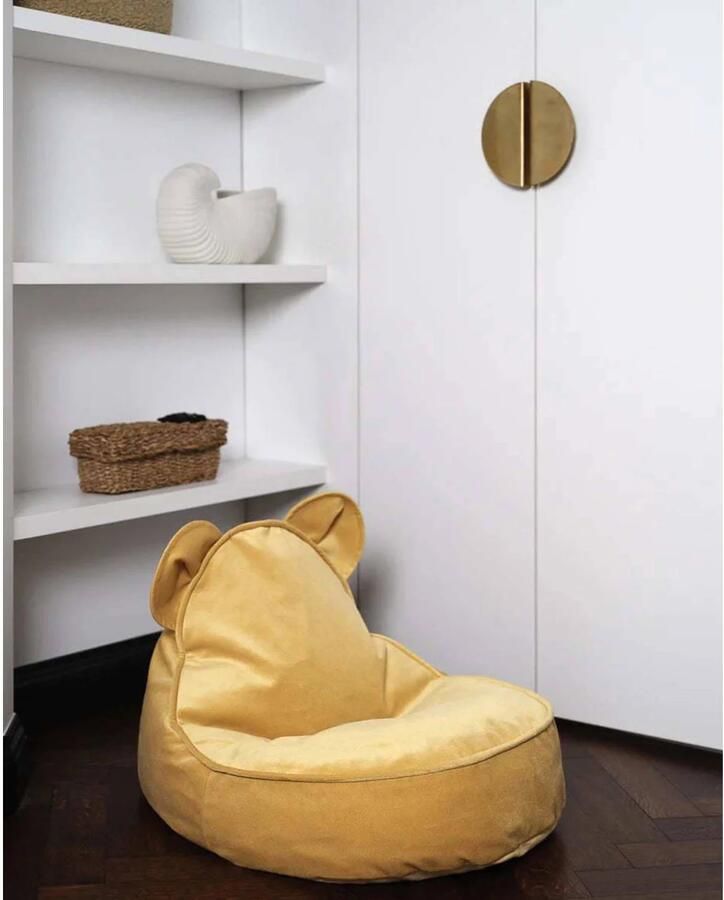 Wigiwama Velvet Bear Beanbag Chair Zitzak Ø60x42cm Salted Caramel - Foto 4