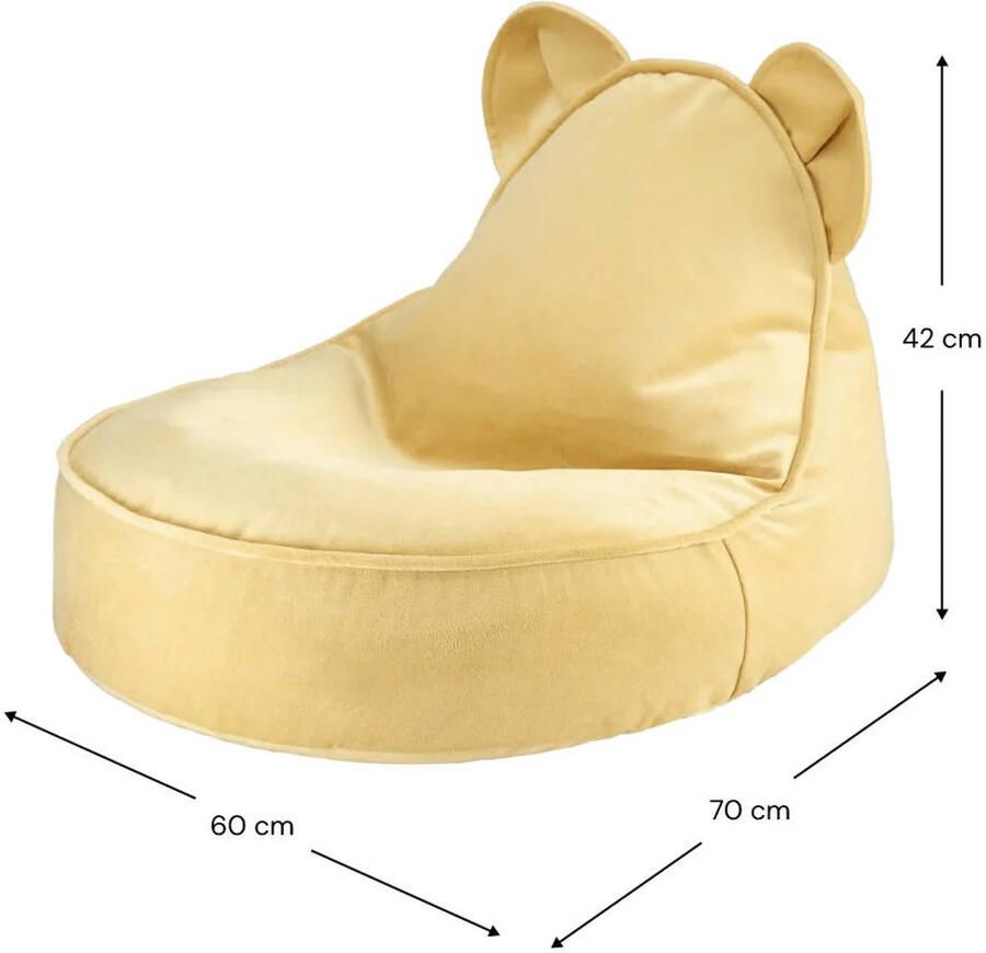 Wigiwama Velvet Bear Beanbag Chair Zitzak Ø60x42cm Salted Caramel - Foto 3
