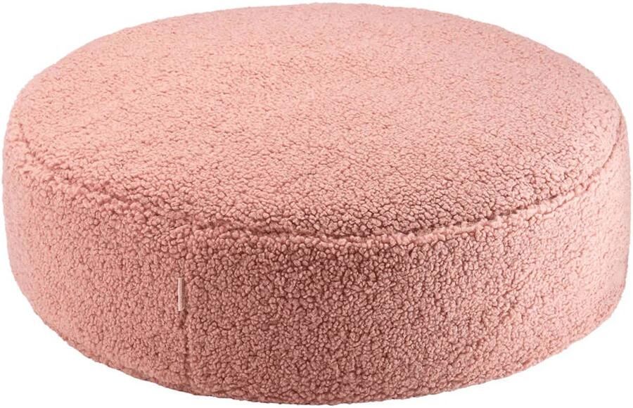 Wigiwama Teddy Ottoman Poef Ø65x20cm Guava Pink