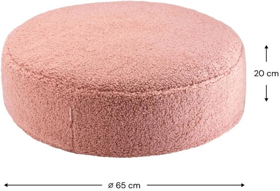 Wigiwama Teddy Ottoman Poef Ø65x20cm Guava Pink - Foto 3