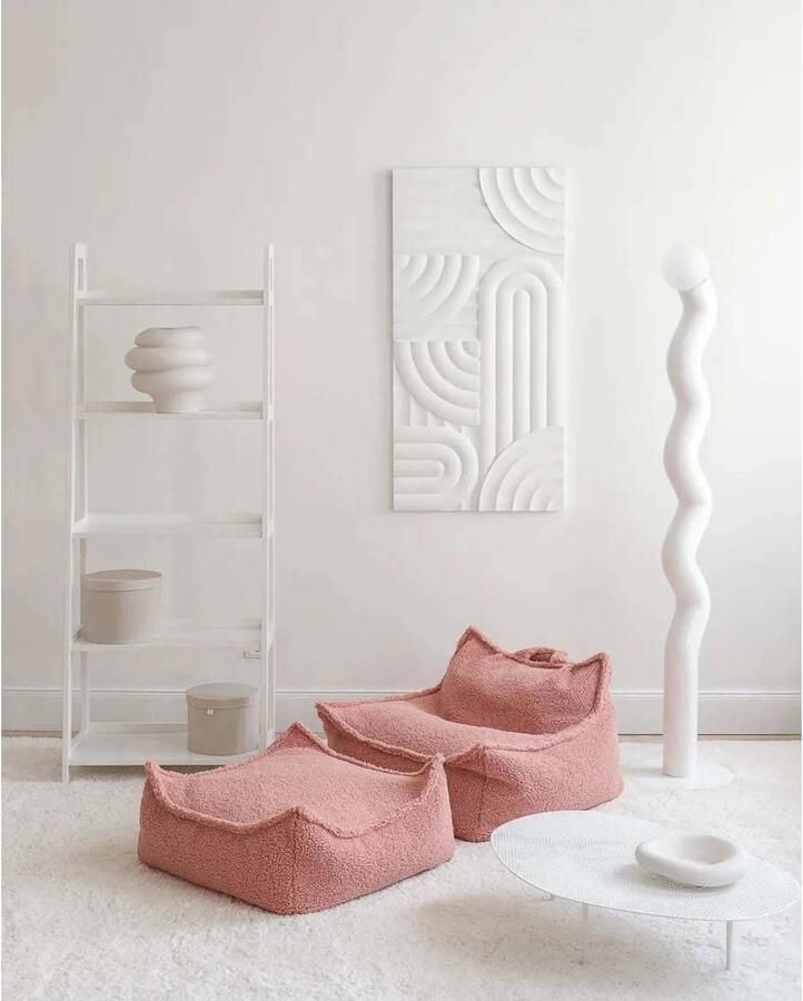 Wigiwama Teddy Square Ottoman Poef 80x70x50cm Guava Pink - Foto 4