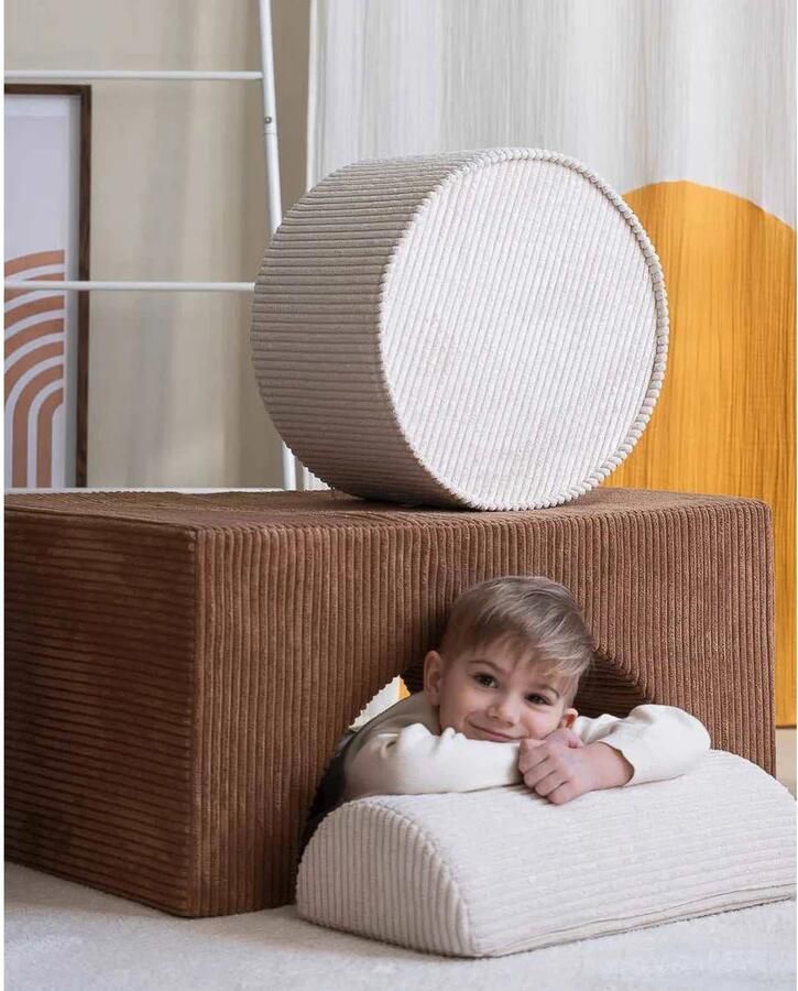 Wigiwama Corduroy Pouffe Poef Ø40x25cm Marshmallow - Foto 2