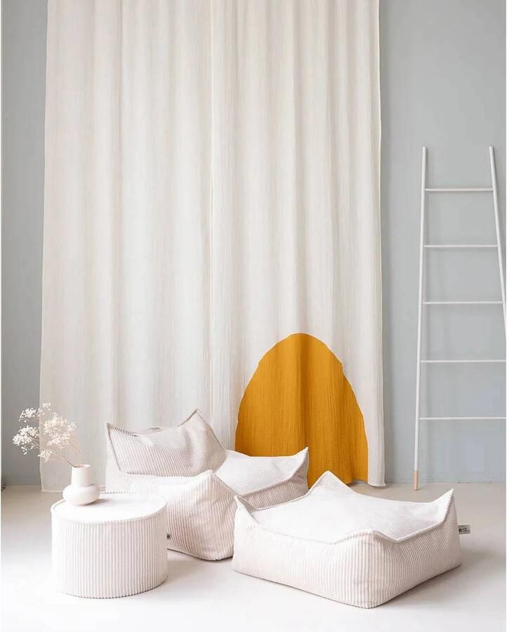 Wigiwama Corduroy Pouffe Poef Ø40x25cm Marshmallow - Foto 3