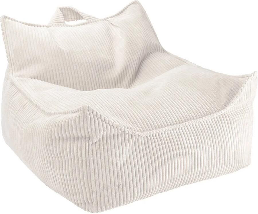Konges Sløjd Wigiwama Corduroy Beanbag Chair Zitzak 80x70x50cm Marshmallow