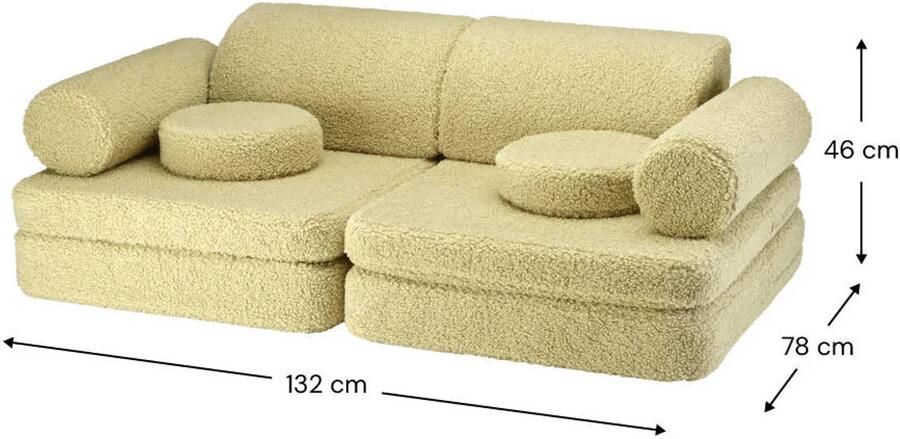 Konges Sløjd Wigiwama Teddy Settee 136x78x46cm Matcha - Foto 3