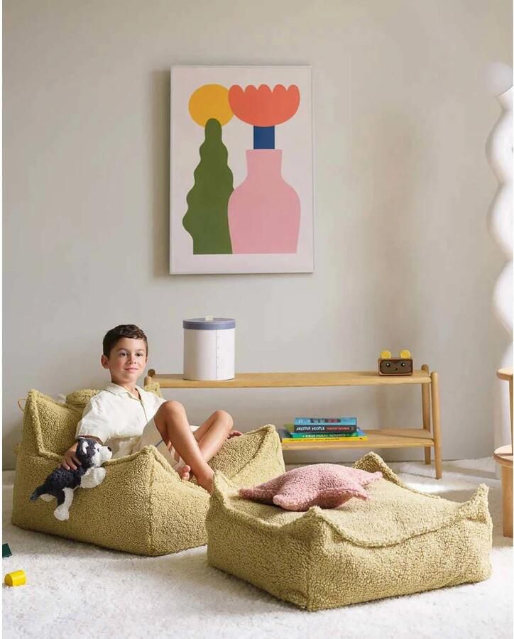 Wigiwama Teddy Square Ottoman Poef 80x70x50cm Matcha - Foto 3