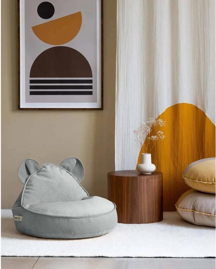 Wigiwama Zitzak Bear Misty Green beanbag teddy uitwasbare hoes fluffy zitzak knuffelen zitzak kinderen kinder zitzak - Foto 4