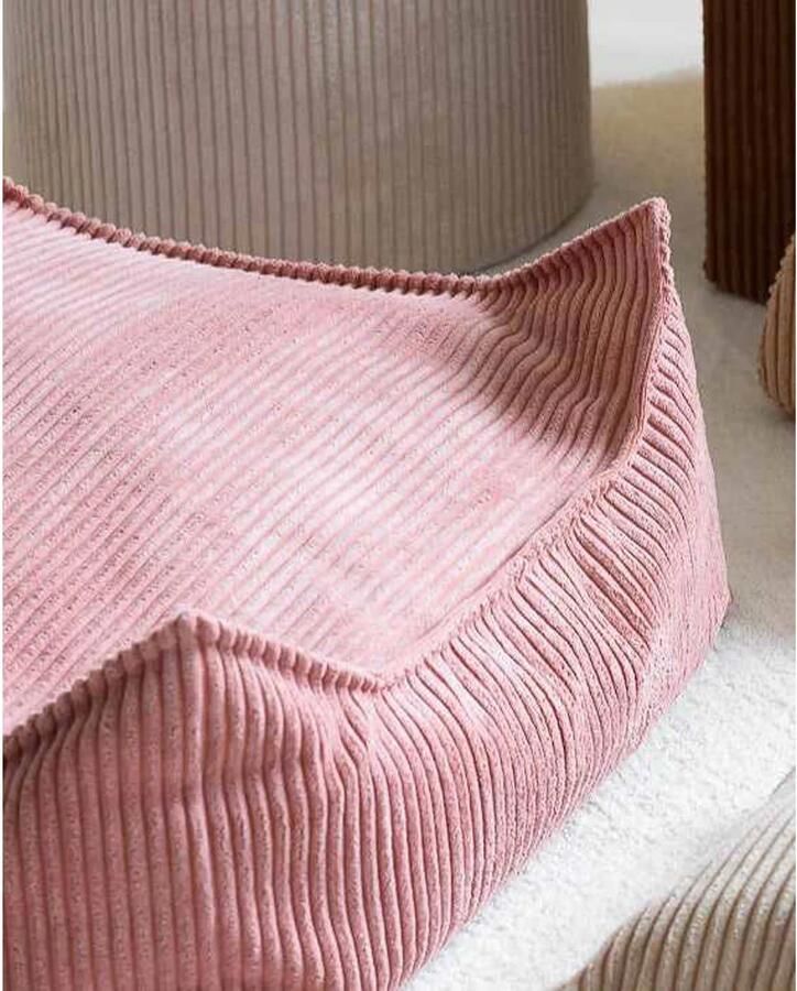 Wigiwama Corduroy Square Ottoman Poef 80x70x50cm Pink Mousse - Foto 2