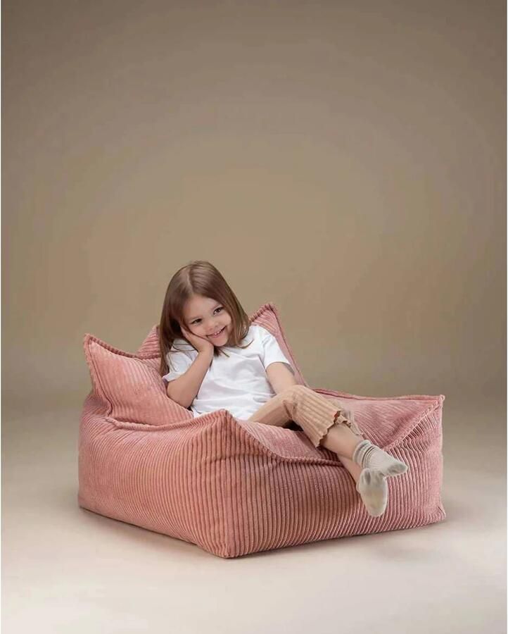 Wigiwama Kinder Zitzak Beanbag chair Pink Mousse Zitzak Kind Zit Zak 100% OEKO- Tex Katoen - Foto 3