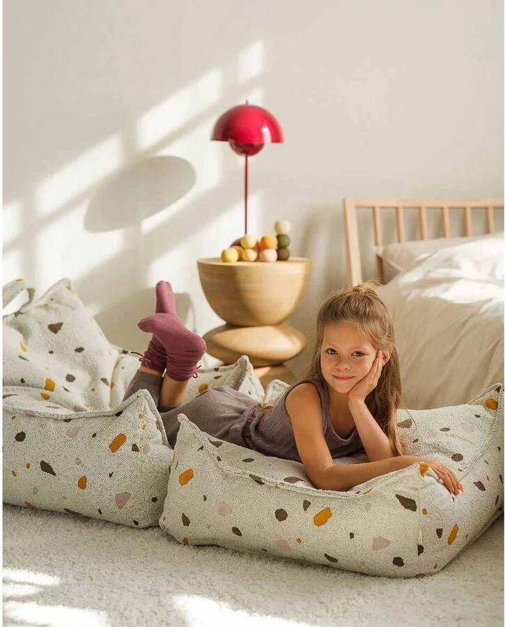 Wigiwama Teddy Beanbag Chair Zitzak 80x70x50cm Terrazzo Marble - Foto 3