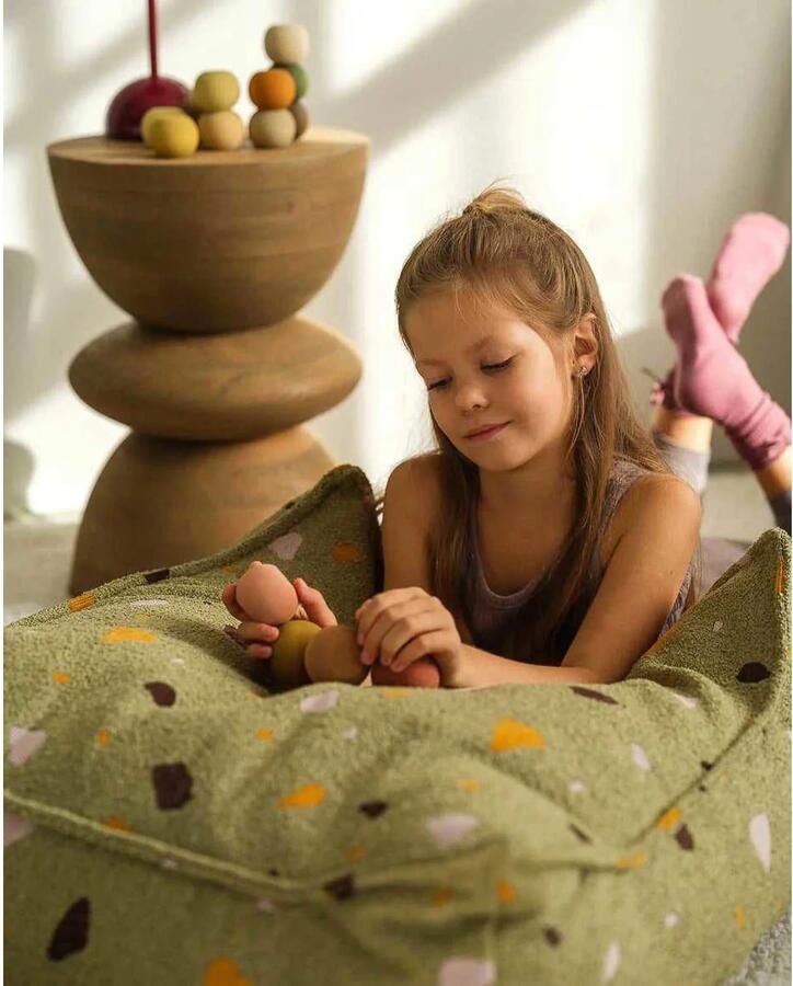 Wigiwama Teddy Square Ottoman Poef 80x70x50cm Terrazzo Moss - Foto 2
