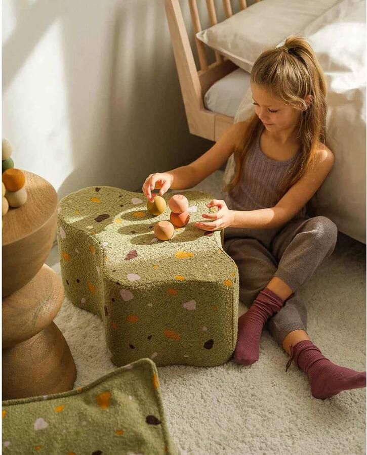 Wigiwama Teddy Cloud Pouffe Poef Ø40x25cm Terrazzo Moss - Foto 2