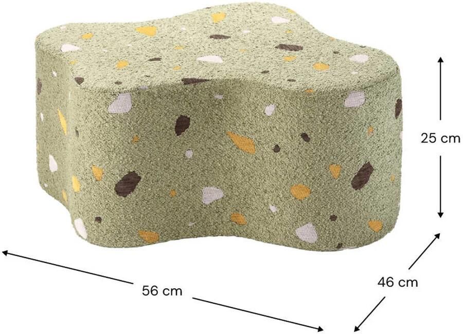Wigiwama Teddy Cloud Pouffe Poef Ø40x25cm Terrazzo Moss - Foto 3