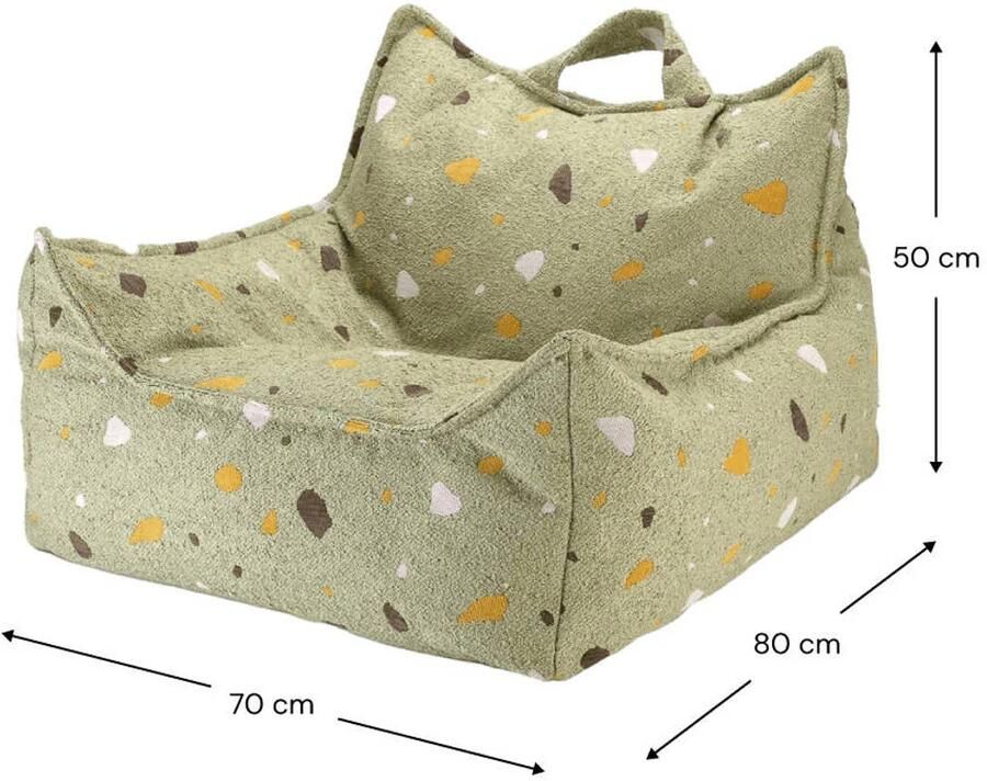 Wigiwama Teddy Beanbag Chair Zitzak 80x70x50cm Terrazzo Moss - Foto 2