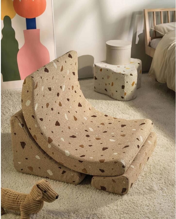 Wigiwama Teddy Moon Chair Fauteuil 80x65x55cm Terrazzo Sand - Foto 3