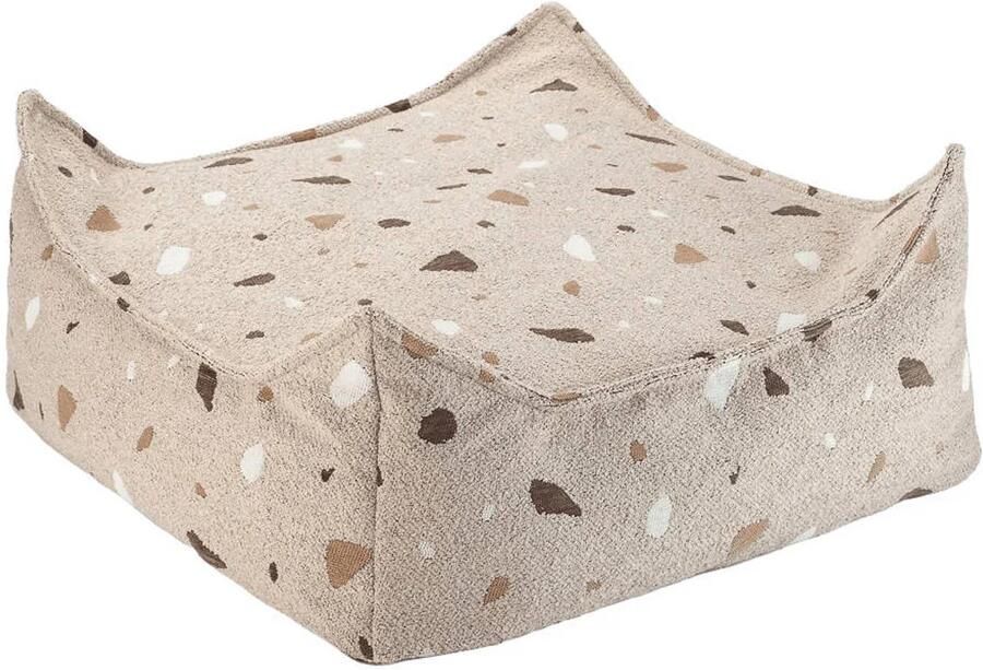 Wigiwama Teddy Square Ottoman Poef 80x70x50cm Terrazzo Sand