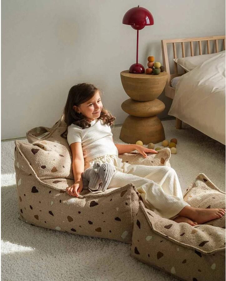 Wigiwama Teddy Square Ottoman Poef 80x70x50cm Terrazzo Sand - Foto 2