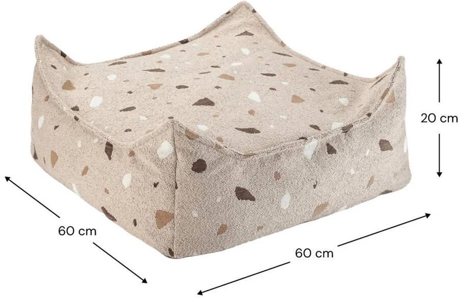 Wigiwama Teddy Square Ottoman Poef 80x70x50cm Terrazzo Sand - Foto 3